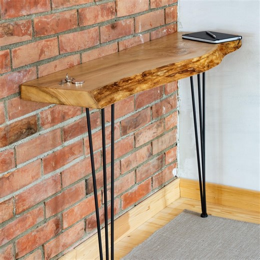 Choose Your Console Table | Live Edge Oak & Ash Wood - Etsy
