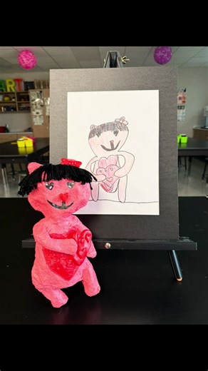 From drawings to 3D paper mache Love Monsters 👾💕 Our middle schoolers teamed up with elementary students to bring their designs to life—turning simple sketches into colorful, textured sculptures! 🎨✨ This project was all about creativity, collaboration, and connection. So proud of these amazing young artists and the teamwork behind every monster! 🫶 #ArtEducation #PaperMache #LoveMonsters #StudentCollaboration #MiddleSchoolArt