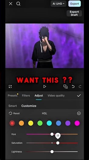 Want This ??Video Quality Increase Tutorial 🔥 | #capcut #capcuttutorial #sasuke