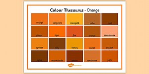 Colour Thesaurus Word Mat Orange