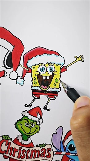 Speed drawing SpongeBob SquarePants 😳 #shorts #spongebob #nickelodeon #cartoon #drawing