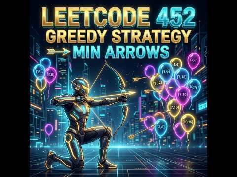 LeetCode 452: Minimum Number of Arrows to Burst Balloons in less than 5 minutes | Greedy Algorithm