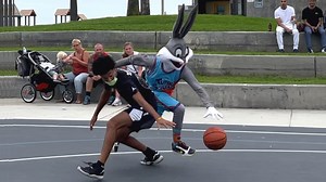 1.5M views · 34K reactions | Bugs Bunny 1v1 Basketball at Venice Beach [Space Jam IRL] | Grayson 'Professor' Boucher | Facebook