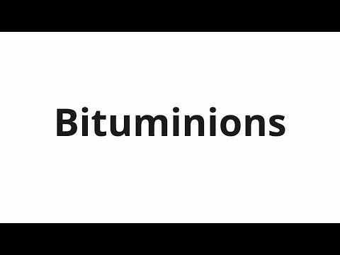 How to pronounce Bituminions