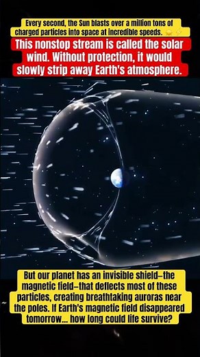 Earth survives the Sun's endless storm... thanks to an invisible shield. 🛡️☀️ #Space #Earth #Shorts