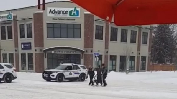 Nobody was stopping for this old lady so the RCMP helped her cross the road#rcmp #rcmpofficers #fyp #canada