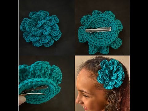 Crochet Flower Hair Clip - DIY From Home