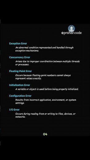 The Ultimate Programming Errors Cheat Sheet 🚨 | Every Beginner Must Know #shorts