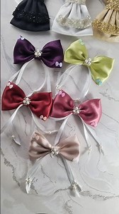 Handmade Satin Pearl Bows | Small Size Designer Hair Bows” #hairaccessories #vleza