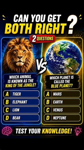 🦁 King of the Jungle & Blue Planet Quiz! 🌍Can You Get Both Answers Right? 🤔