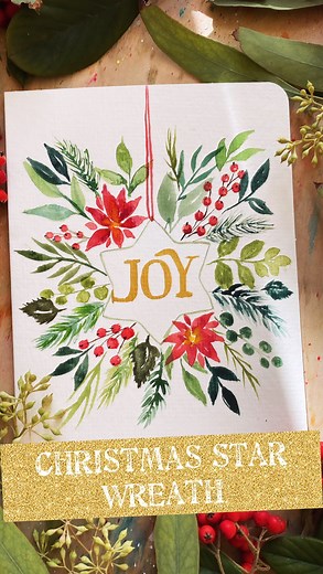 Do you know what the Christmas star symbolizes? The Christmas star symbolizes the star of Bethlehem, which according to the Biblical story, guided the three kings, or wise men, to the baby Jesus. The star is also the heavenly sign of a prophecy fulfilled long ago and the shining hope for humanity. Let’s paint a festive Christmas Star Wreath that only takes a few minutes! Make quick watercolor a daily habit! Inspired by lack of time and the coming of holidays 🎄🎅… always painting in the EASIEST 