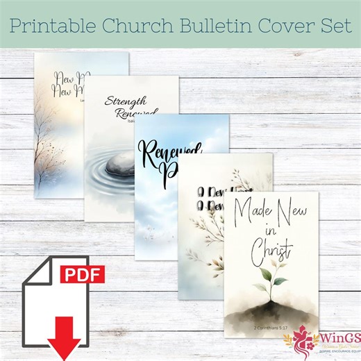 Church Bulletin Covers -made New: A Renewal Collection | 5 Scripture Design | #20 - Etsy