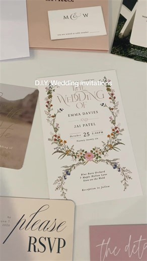 D.I.Y Wedding invites! We got our sample pack from @VistaPrint and went from there. The pack had everything you can think of for wedding stationary. The pack had different paper/ card types, envelopes, place names and even save the date options. We selected which size, shape and card type we wanted. Using the QR codes we then started started designing our invites! #weddingtok💍 #weddingtok #bride #weddingdress #weddings