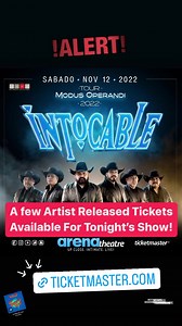 A few artist released tickets available for tonight’s show. Click here: https://www.ticketmaster.com/intocable-houston-texas-11-12-2022/event/3A005C56AEE02B5A | GRUPO INTOCABLE