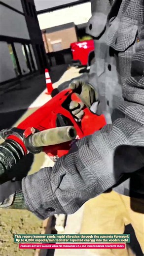 Cordless Rotary Hammer Vibrates Formwork at 4,200 IPM for Denser Concrete Edges