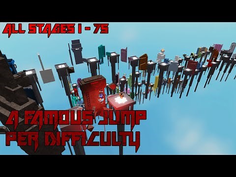 A Famous Jump Per Difficulty [All Stages 1-75] (ROBLOX Obby)