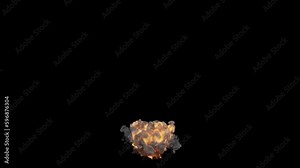 Video effect explosion with smoke in slow motion. 3d HQ animation in 4K resolution, 60fps with alpha channel (transparency). Stock Video