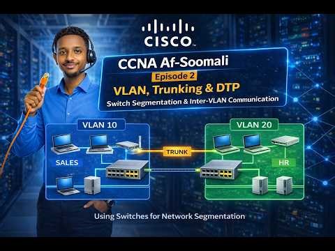 CCNA Af-Soomaali Episode 2: VLAN Configuration & Segmentation (Full Tutorial)