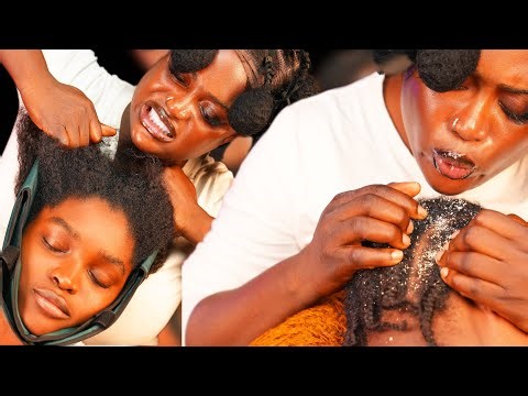 ASMR✨Whispered Hair Parting,hair crust picking, & Scalp Scratching, intense head massage, greasing