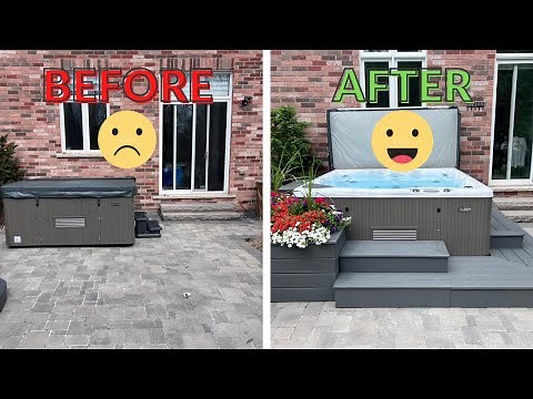 DIY hot tub surround from Trex composite deck boards