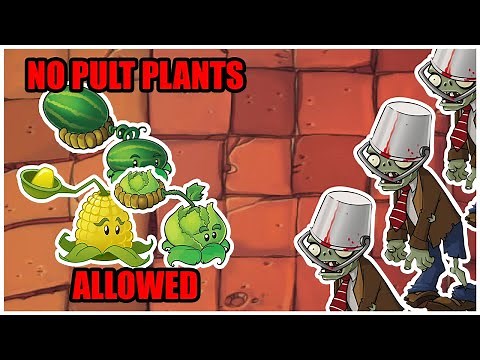 I Can't Use Catapult Plants... Survival Roof (Hard) Challenge | Plants VS. Zombies.