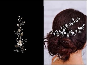 EASY How To Make Flowers And Leaves Hair Vine Hair Accessory Hair Comb Bridal Accessory Wire Pins