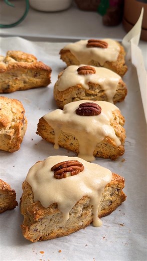 Chef Danielle Sepsy on Instagram: "My butter pecan scones are anything but dry. I’m baking up all 12 (!!) scone recipes from my book The Scone Queen Bakes, and #2 in my series are these butter pecan scones, inspired by the classic ice cream flavor. I can’t wait for you to try these for yourself! ✨ The Scone Queen Bakes is out March 24th and available now for preorder! #TheSconeQueenBakes #sconerecipes #baking"