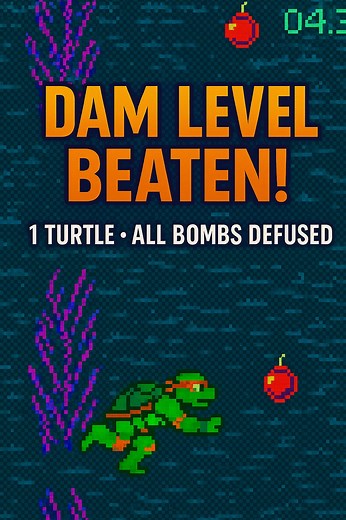 202K views · 2K reactions | Beating the Infamous TMNT NES Dam Level with ONE Turtle!  The underwater dam level from Teenage Mutant Ninja Turtles on NES has destroyed childhoods for decades — but today I crush it using only ONE turtle!  I swim through every deadly section, defuse every bomb, and finish with time to spare. #gaming #retrogaming #fun #memories | 1 Coin Only | Facebook