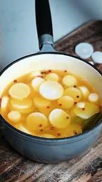 🥒✨ Get ready to crunch into the tangy pickled daikon radish! #PickledDelight #daikonradish