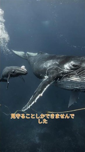 子クジラが見守った奇跡の救出