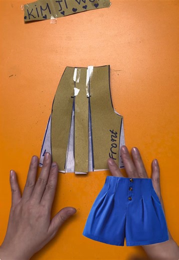 Pattern Making Tutorial for Complex Pleated Shorts ✨#sewing #pattern #sewingtips #patternmaking #sewingtutorial