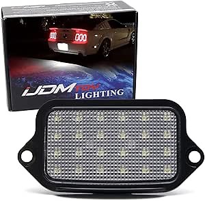 iJDMTOY OEM-Fit 24-SMD Full LED License Plate Light Assembly Compatible with 2005-2009 Gen5 Pre-LCI Ford Mustang, Replace OEM Incandescent Lamps
