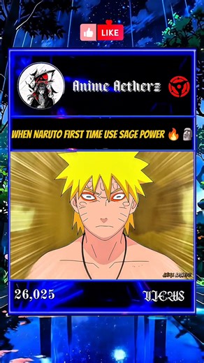 When Naruto First Time Use Sage Power 🔥😈 #shorts #naruto #anime