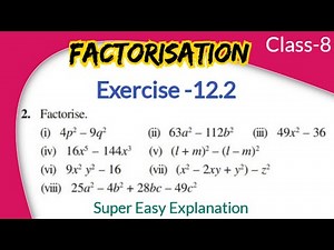 Exercise 12.2 | Chapter 12 Factorisation | Class 8 Maths Ex- 12.2 Q2 NCERT *बहुत आसान तरीका*
