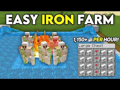 NEW EASIEST MAX IRON FARM in Minecraft Bedrock! (26.1+)