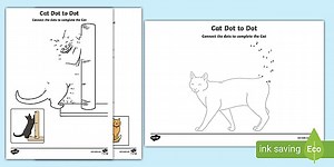 Cat Dot-to-Dot Activity Sheets