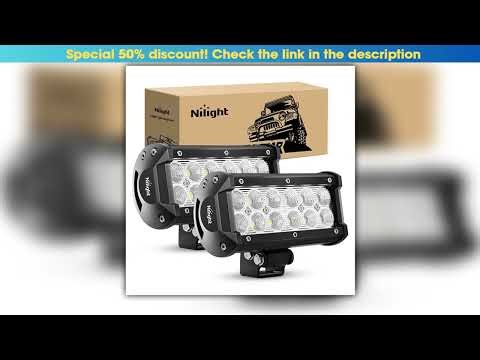 Nilight 36W 65Inch Flood LED Light Bar OffRoad Driving Fog Light for Boats Trucks 2PCS Super Bright