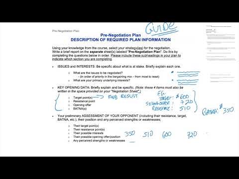 NEGOTIATION PLAN GUIDE VIdeo Tutorial 2022