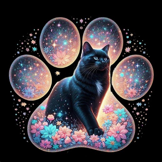Cat Paw Black Cat PNG: With Transparent Background (digital Download) - Etsy