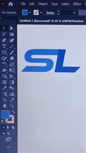 Simple SL Logo Design In Adobe Illustrator || #shorts #shortviral #logodesgin #simple
