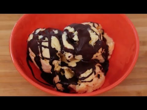 2 Ingredient Chocolate Magic Shell Recipe | Quick Easy Ice Cream Topping Dessert