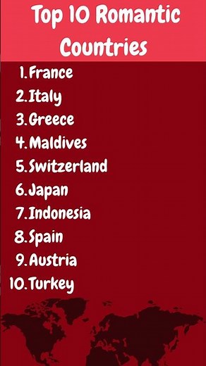 Top 10 Romantic Countries