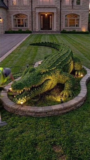 Watch This Lawn Turn Into a Giant Crocodile 🐊🔥