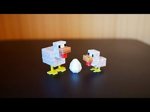[Papercraft] How to make a Minecraft Chicken, Baby Chicken and Egg.