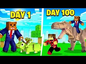 I Survived 100 Days Reviving Dinosaurs In Minecraft