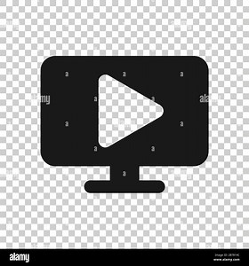 Tv screen icon in flat style. Video vector illustration on white isolated background. Computer monitor business concept Stock Vector Image & Art - Alamy