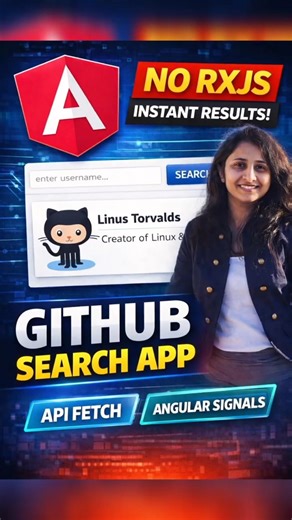 Search any GitHub user with this simple Angular UI 🔍 #angular #coding #shortvideo #signal