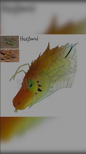 Day 5 wings of fire hybrid challenge || Prickle - Hive/Sand #wingsoffire #dragon #digitalart #art
