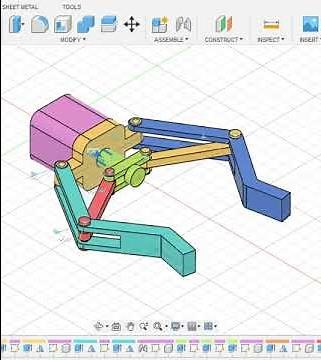 Pneumatic Gripper: Fusion 360 #Design #CAD #shorts #science