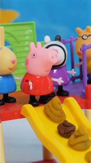 Unboxing Peppa Pig... The 5 Poop Slide Challenge! 💩 George's Big Accident! 😱😂#Funny #Toys #poop
